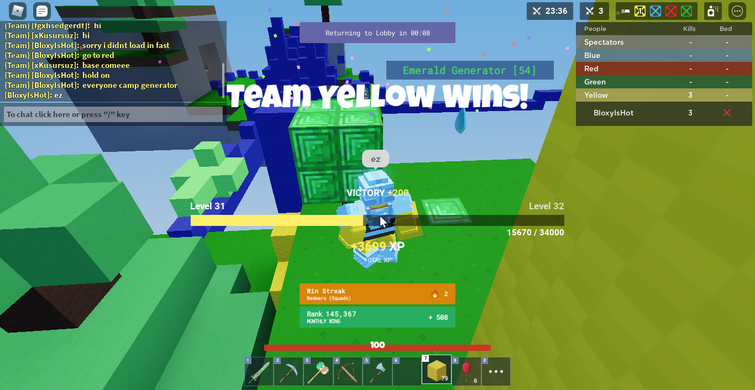 I became OVERPOWERED in Roblox Bed Wars.. 