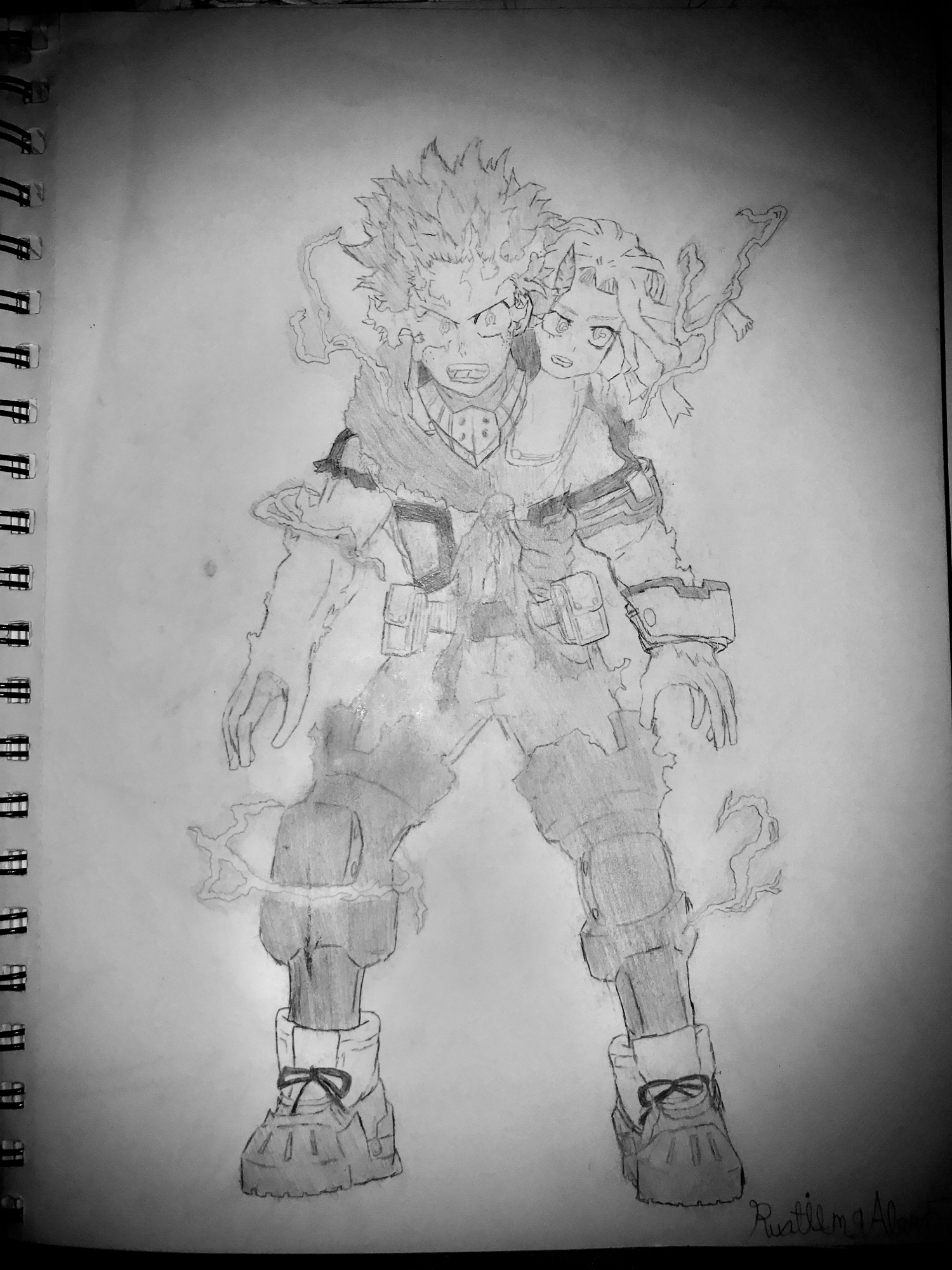 Izuku Midoriya 100 Full Cowl Drawing