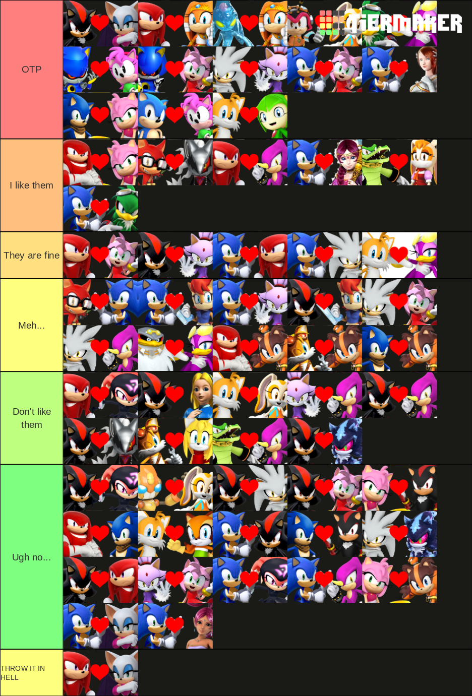 Sonic Ships Tier List
