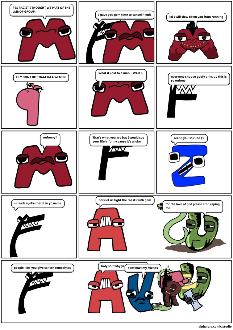 So this my first time making a alphabet lore comic on comic