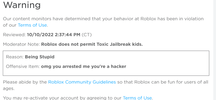 Jailbreak criminals whenever they get arrested, ever. : r/roblox