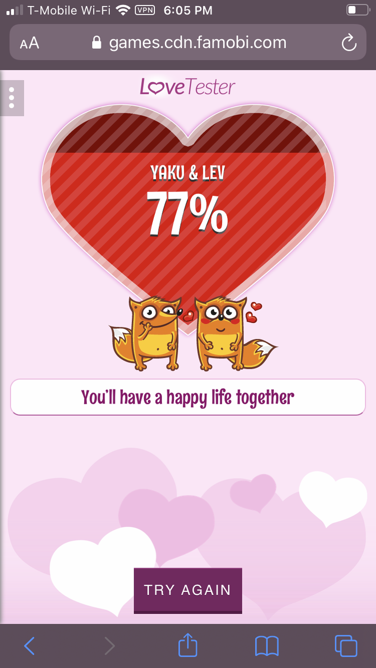 Love Tester Partner Match Game by famobi