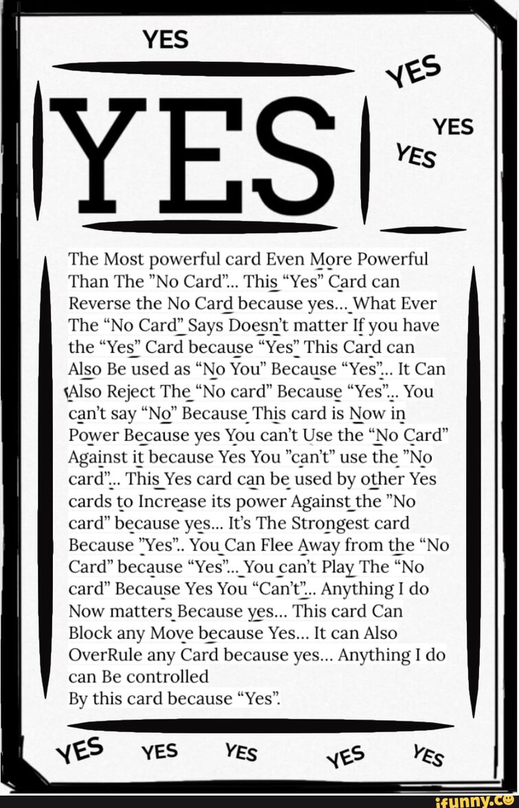 Yes Card Yes Card