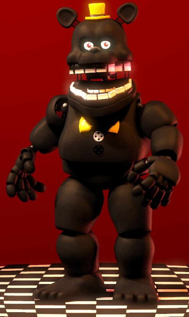 I edited Fredbear to make him look like Un-Nightmare. (Nightbear)