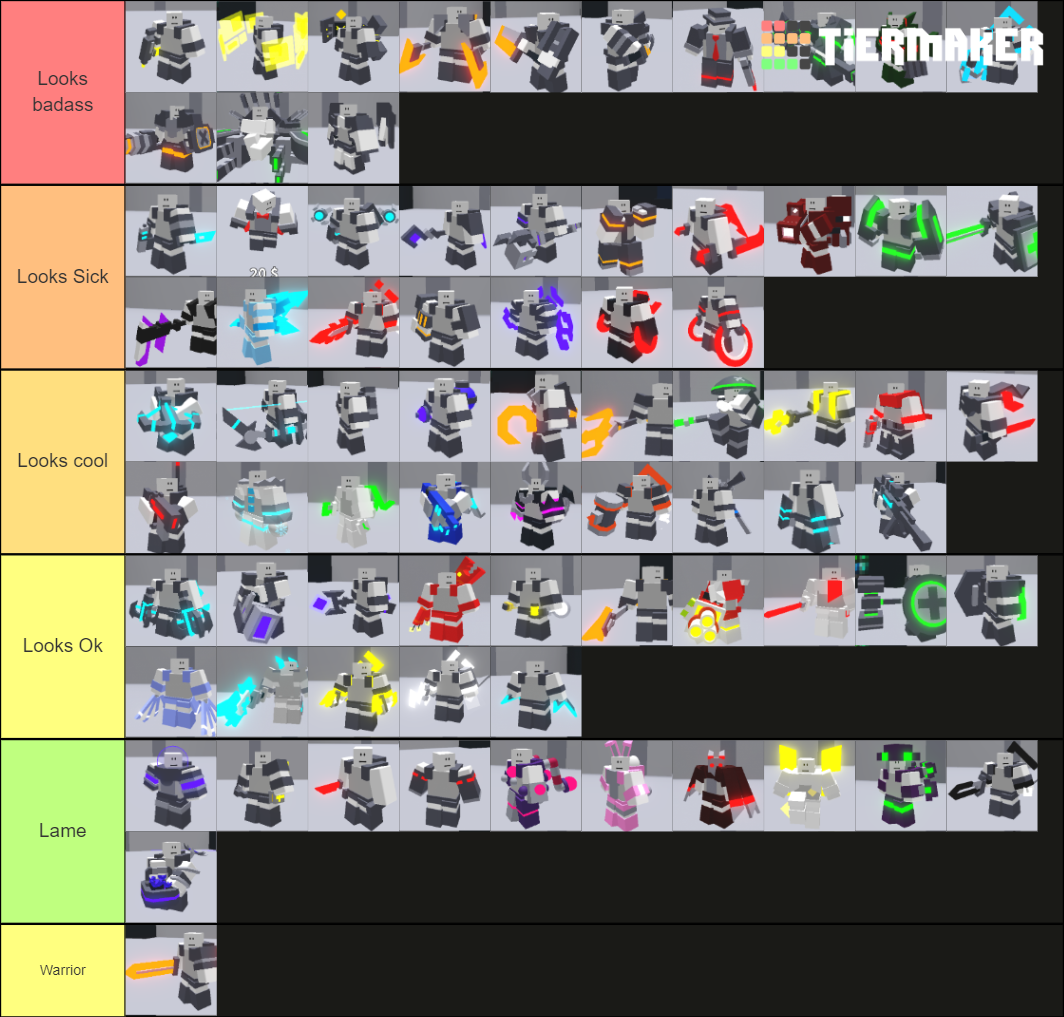 Create a critical strike classes - tierlist Tier List - TierMaker