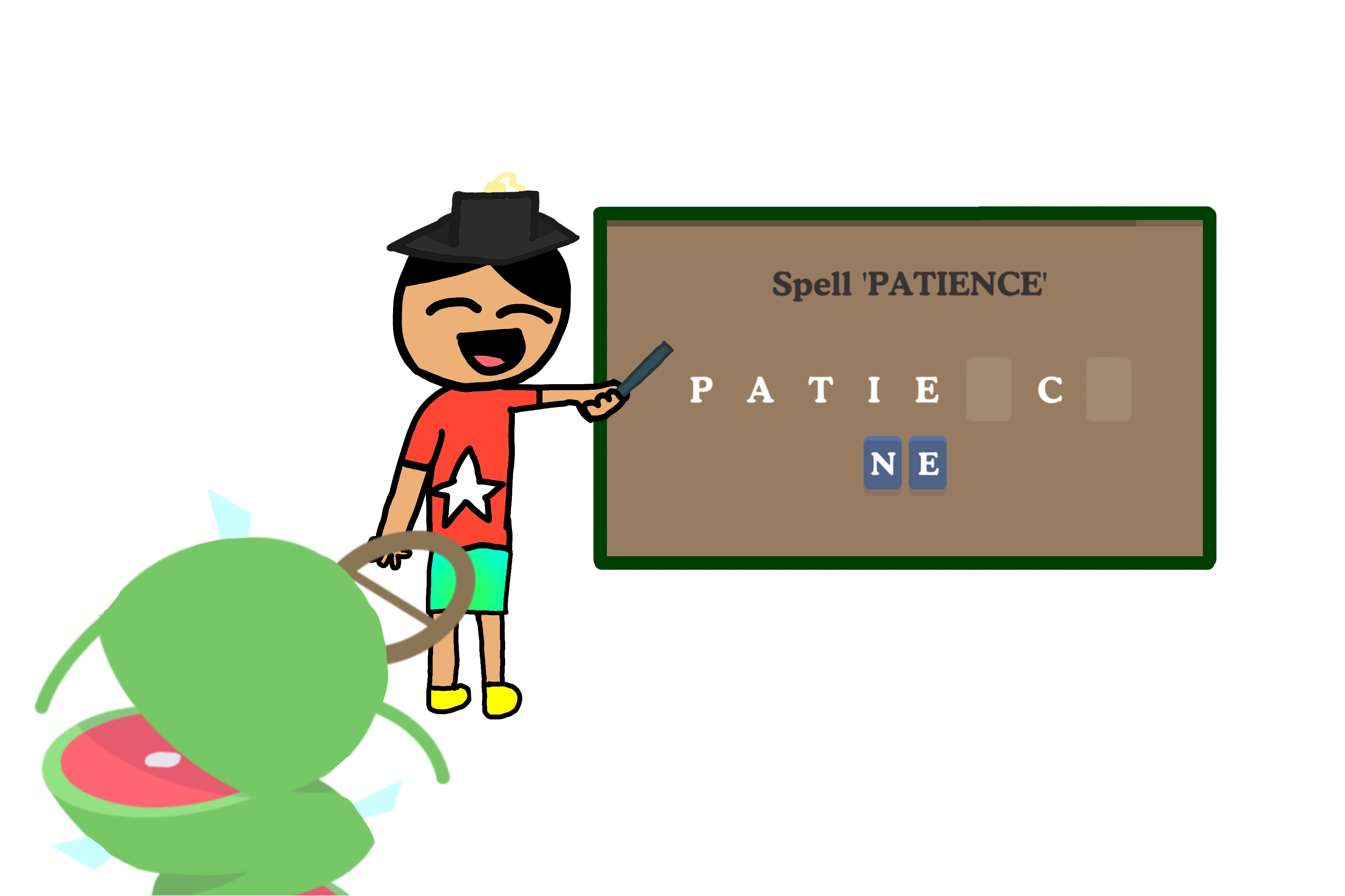 P teaching Bonehead how to spell "Patience" Fandom