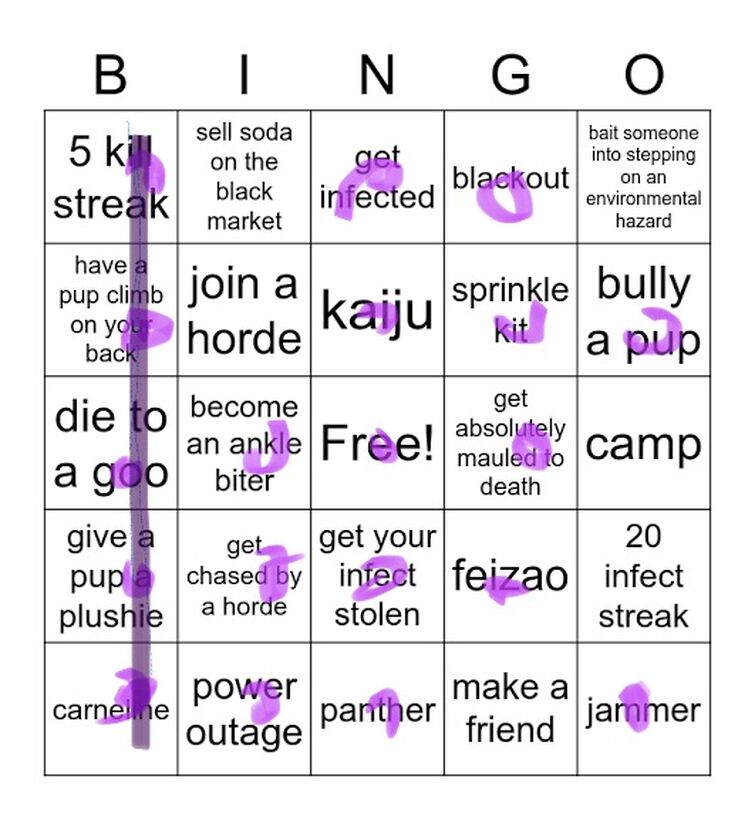 Kaiju Paradise Bingo Card