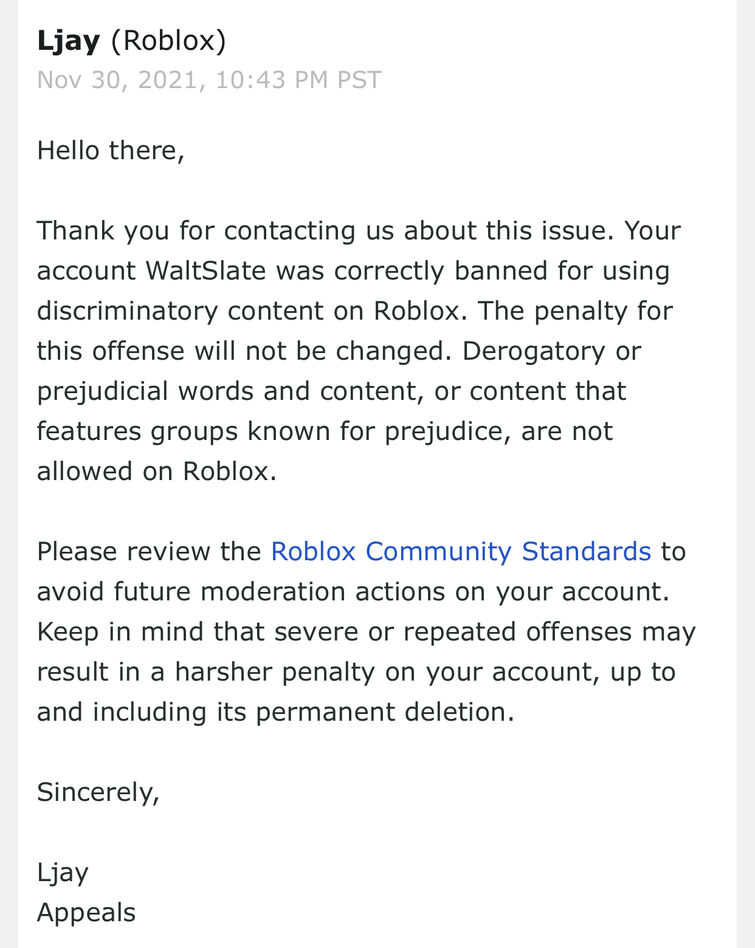 Cool Roblox Ban Appeal In Replies Fandom 