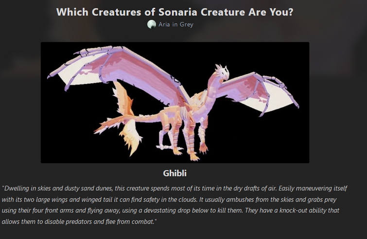 Creatures Of Sonaria Quizzes