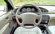 The dashboard of a 1996 Kia Sephia