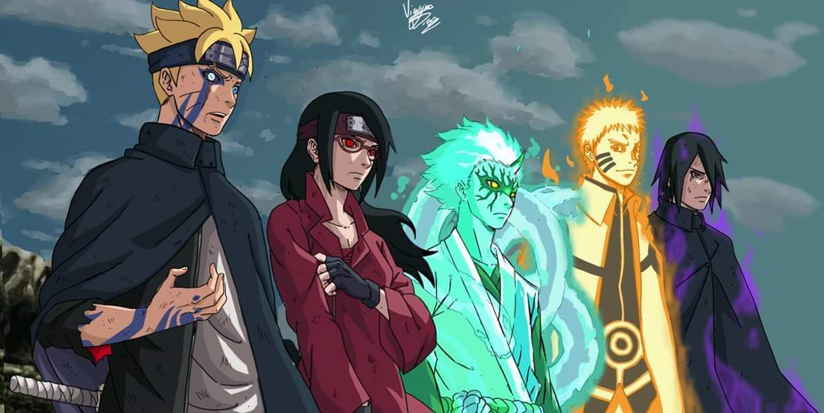 Sasrada uchiha Boruto Uzmaki karma seal jogan Mituski