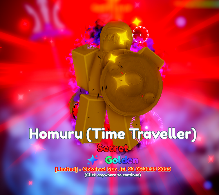 SS/S+/S Homuru (Time Traveller) - Anime Adventures