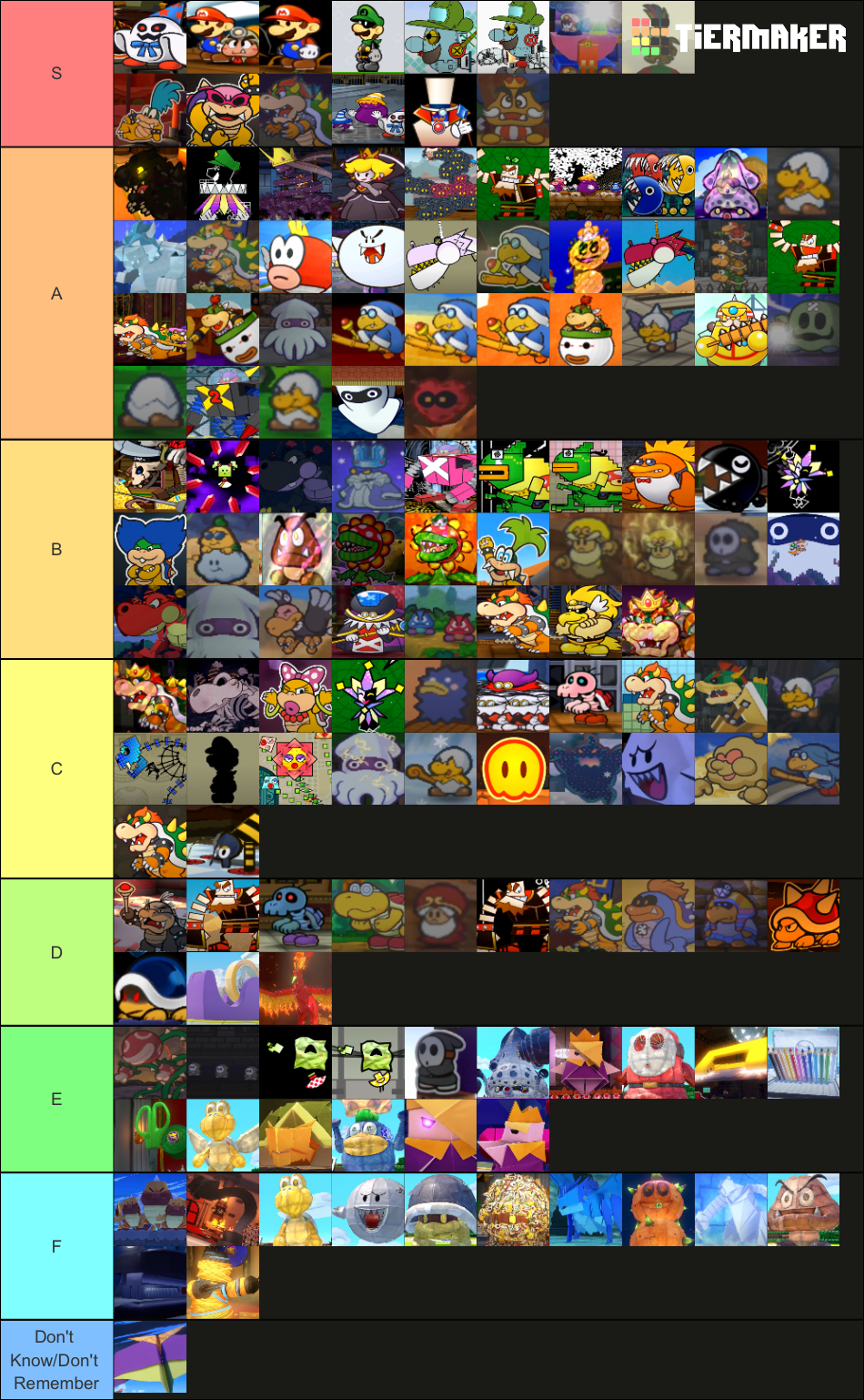 Ranking the Paper Mario Bosses