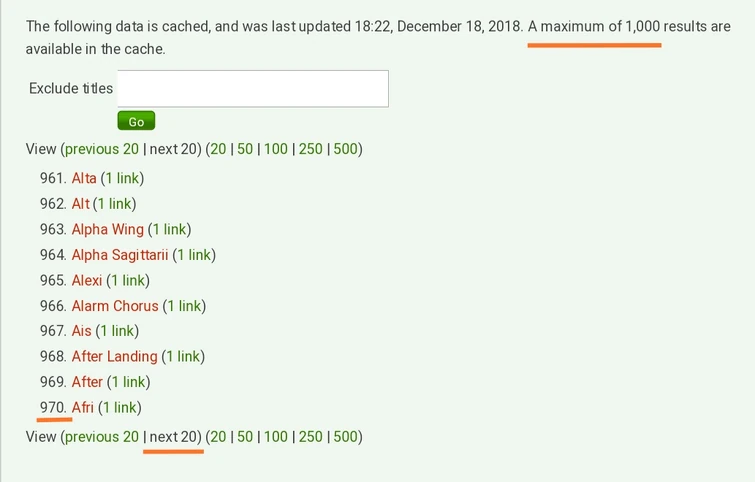Wanted Pages became less than 1000!!!