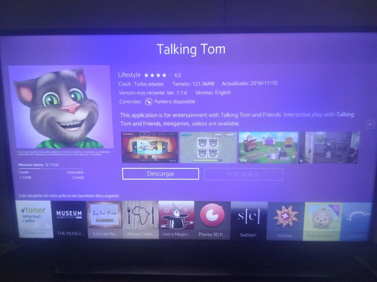 I have these images of the version of Talking Tom 2 for Samsung Smart