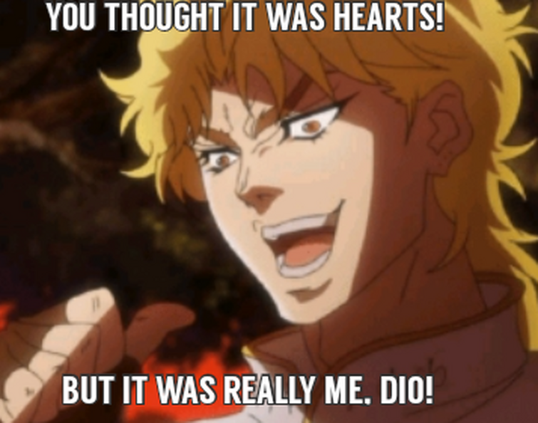 Did you know that Dio Brando's voice actor viced Hearts from Super Dragon  Ball Heroes