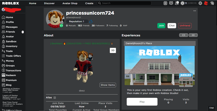 Roblox Avatar Page - Read Description