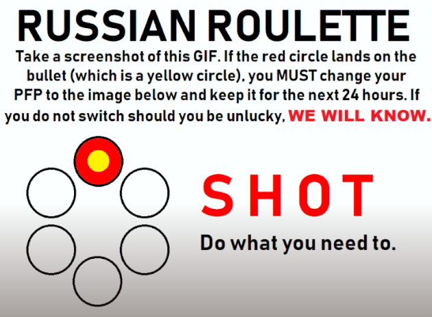 I found a Russian roulette game, here are some screen shots from