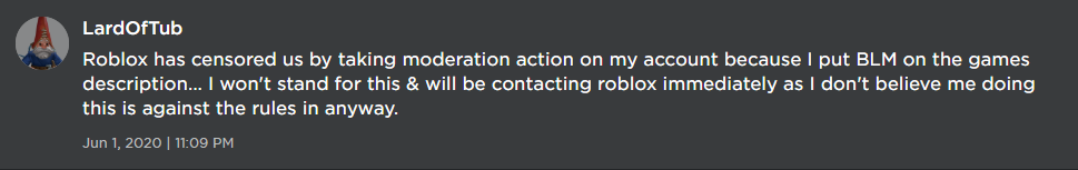 Roblox Is Literally Taking Action On People Who Say Blacklivesmatter Fandom - black lives matter roblox