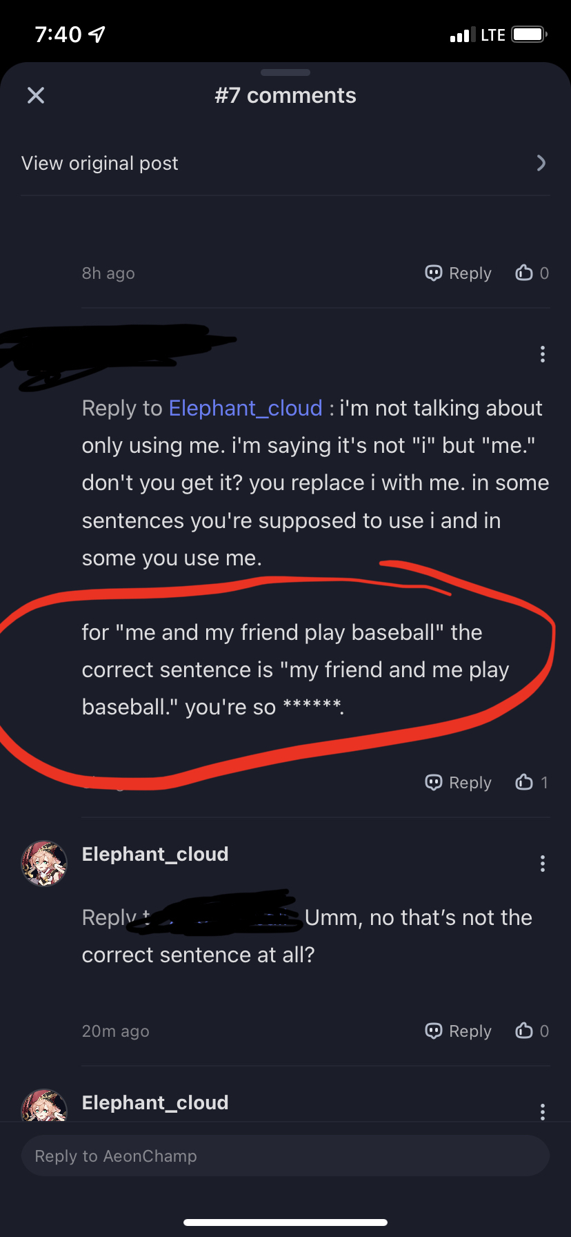 I’m in a heated argument about grammar with someone online rn Fandom