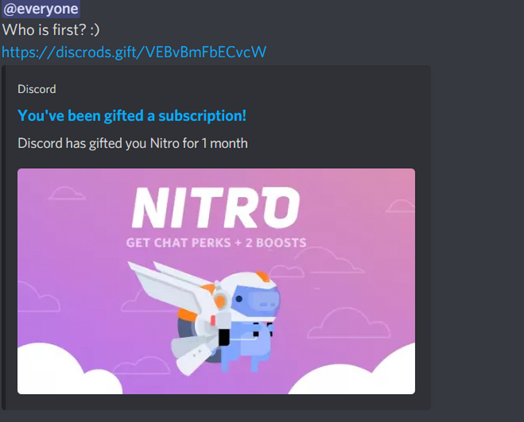 Possible new nitro scam appearance – Discord