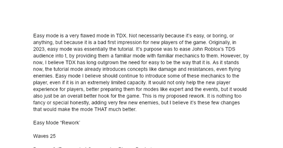 Easy Mode Rework | Fandom