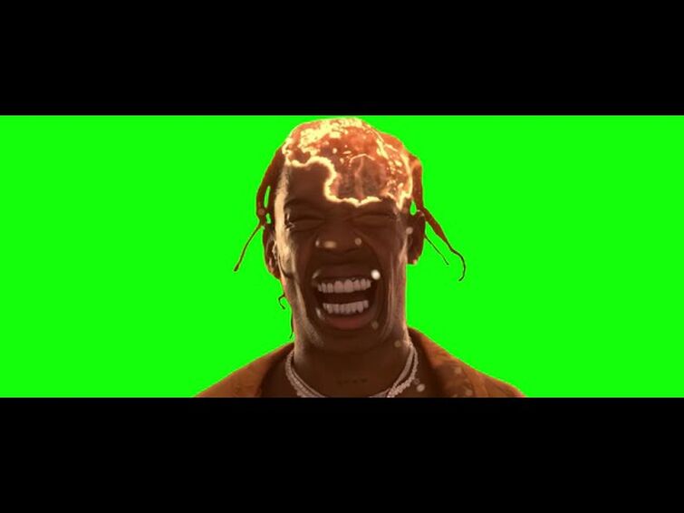 Travis Scott Burning Meme - Green Screen