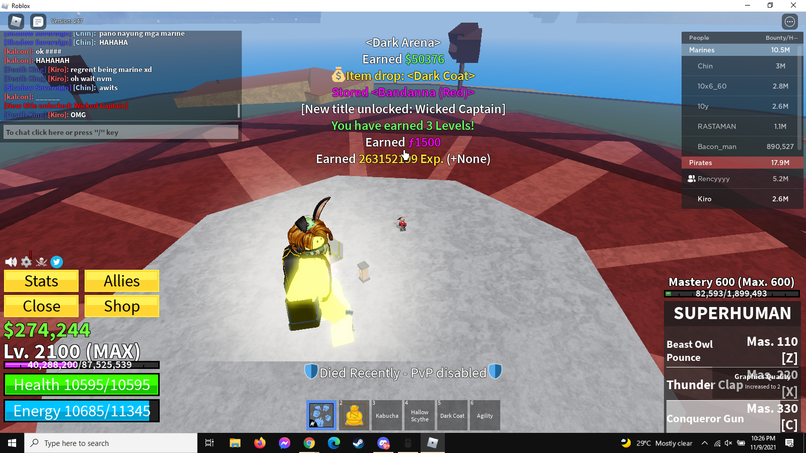 Trying to get all titles in blox fruits