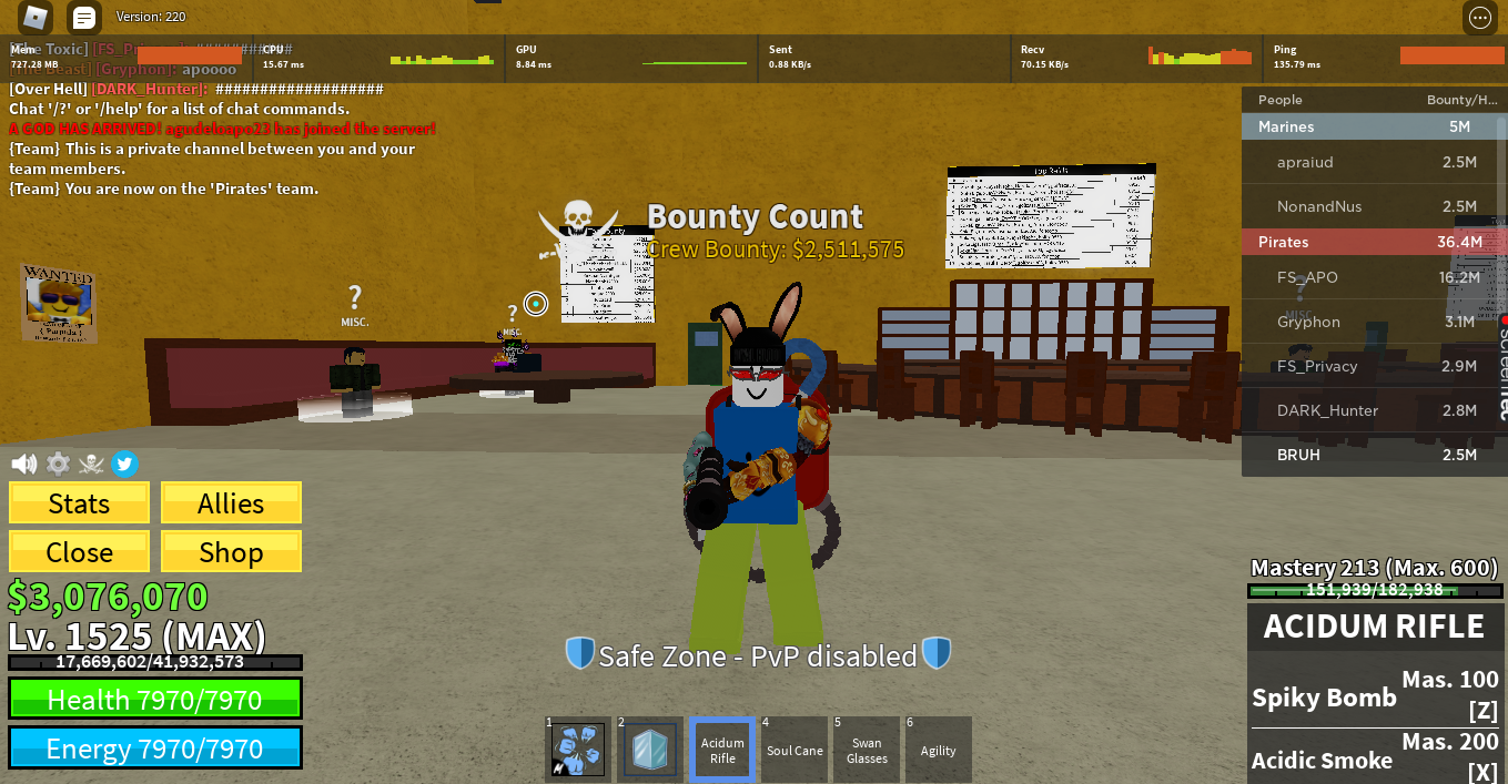 blox fruits blizzard bounty hunting