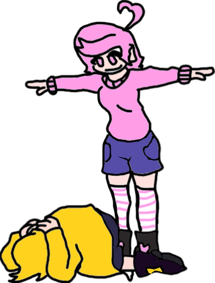 That One Meme With Monika T Posing Over Sans But Its Pinku And Dillaw Fandom 9321