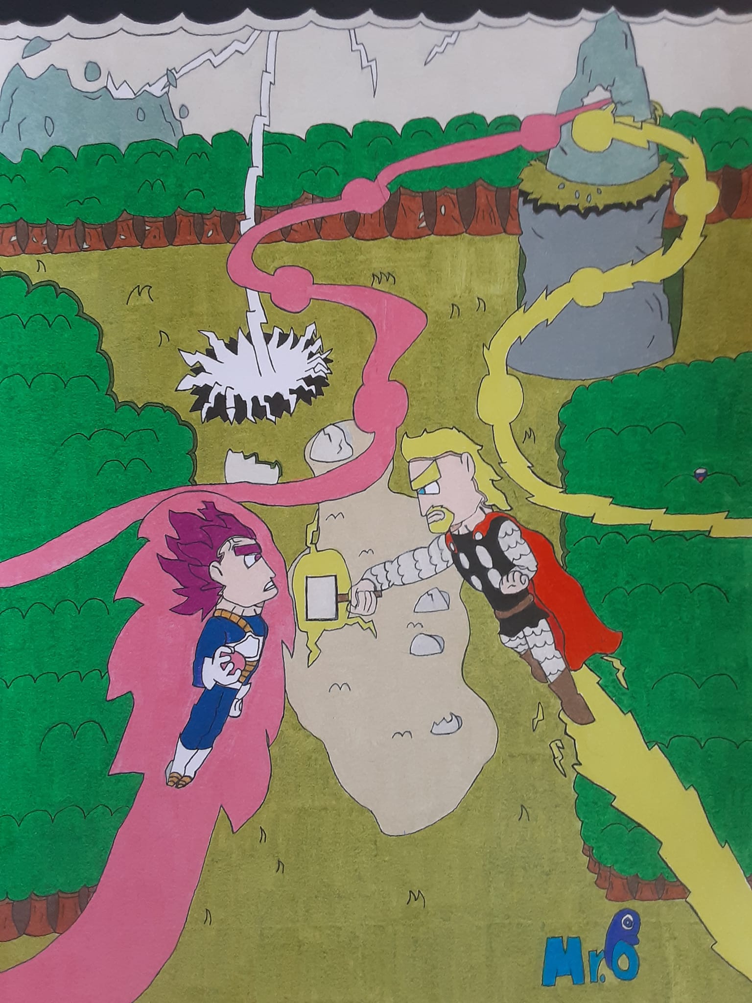 Thor vs Vegeta Fan Art | Fandom
