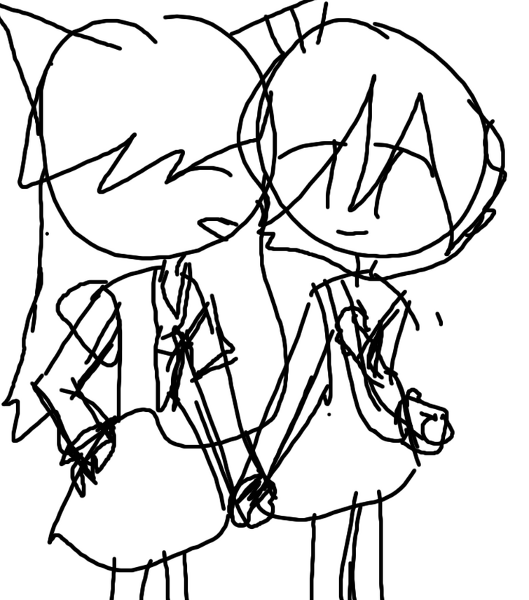anime chibi couple drawing