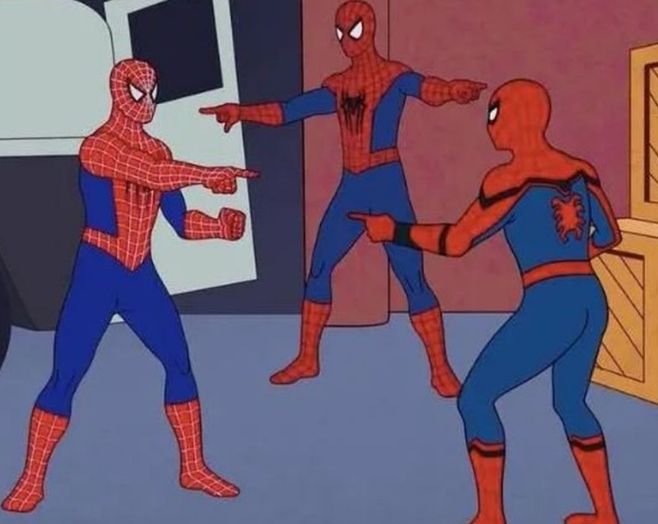 The iconic Spider-Man meme