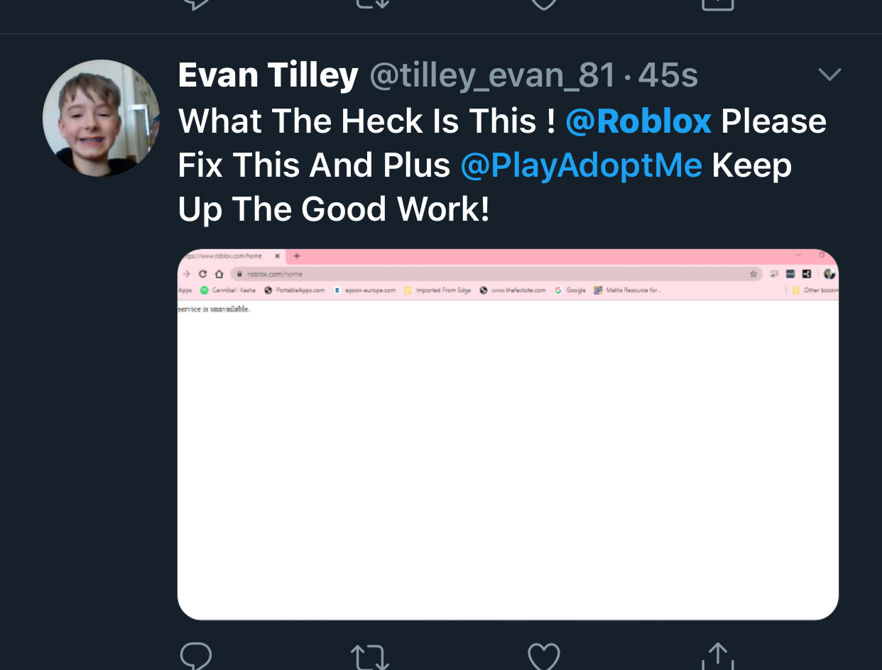Twitter Post About Roblox Going Down Fandom