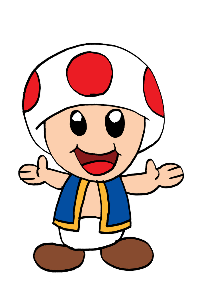 mario toad drawing