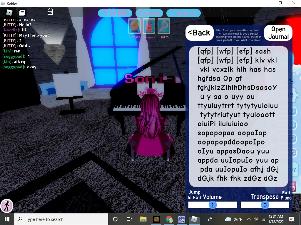 Roblox Piano