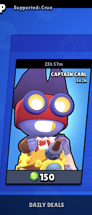 Why Is Captain Carl A Brawlidays Skin In The Shop Fandom - brawl stars skins carl