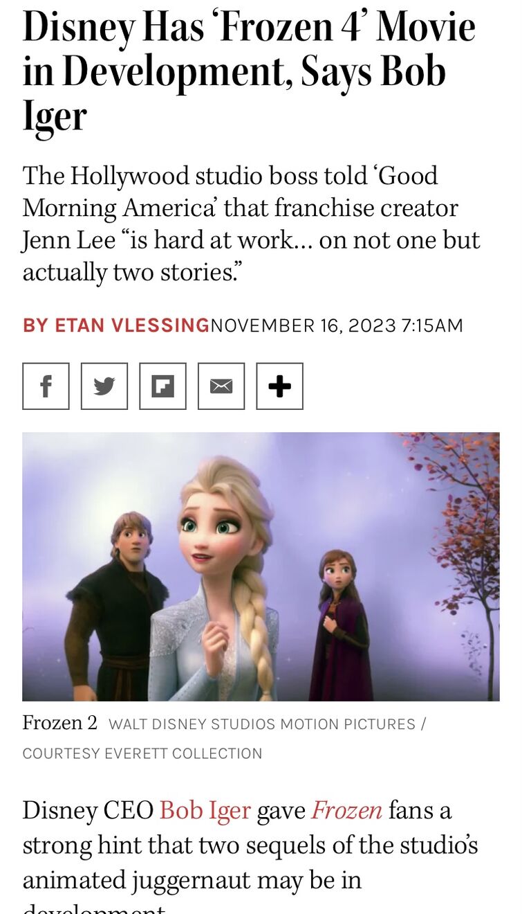 Frozen 4' in the Works at Disney