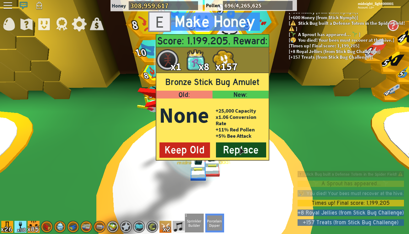 Bee Swarm Simulator Stick Bug Amulet