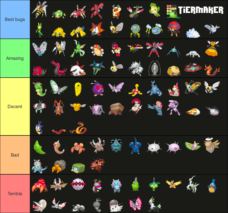 bug type pokemon list
