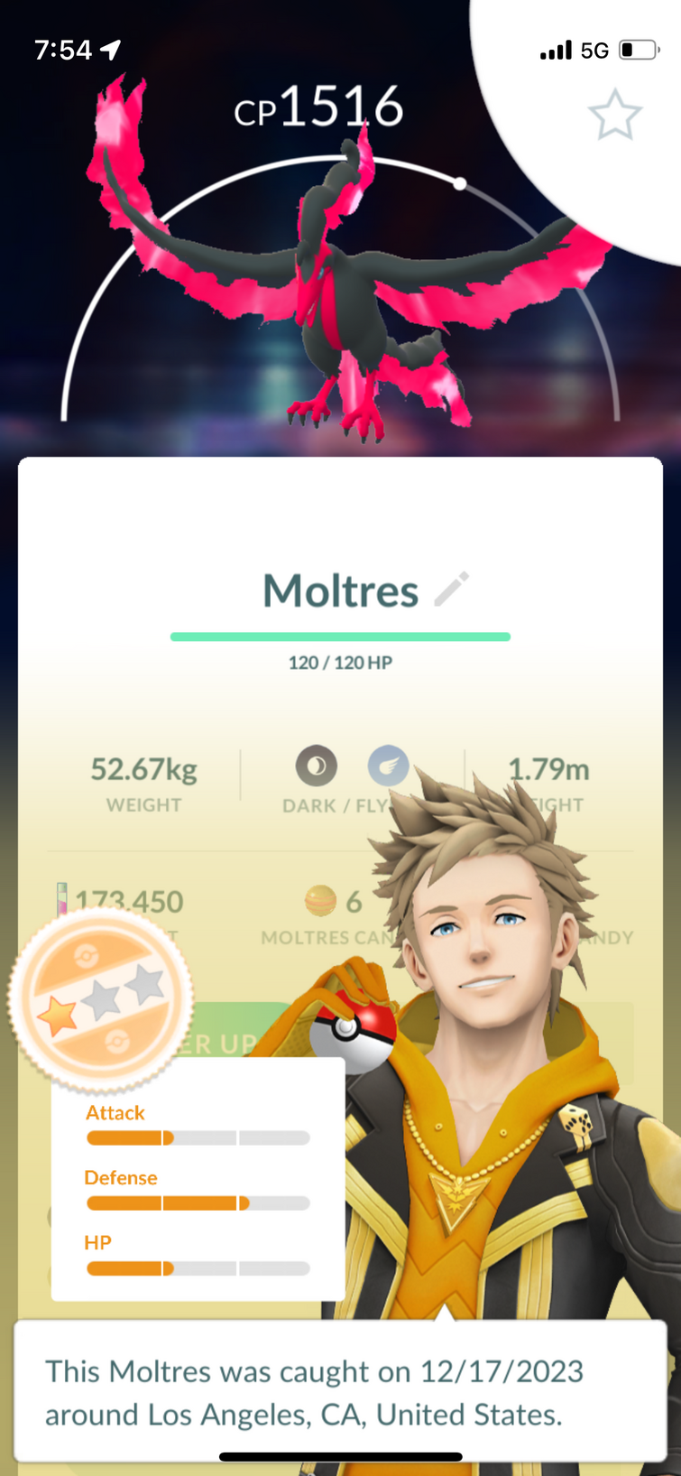 Shiny Moltres Pokemon Trade Go LV20 Registered / 30 Day Trading Stardust  Pokémon
