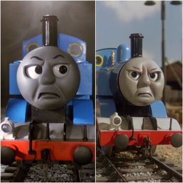 thomas the train mad face