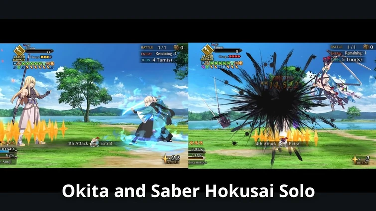 [FGO NA] Fionn Advanced Quest — Okita Souji and Saber Hokusai Solo