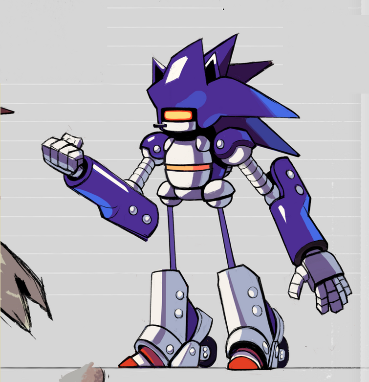 Mecha Sonic sprite sketch by xXBatcakesXx -- Fur Affinity [dot] net