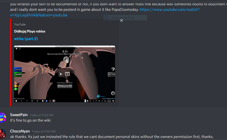 Okay We Have A New Rule That We Cant Document Personal Skins Without Permission From The Owner Fandom - owner am roblox