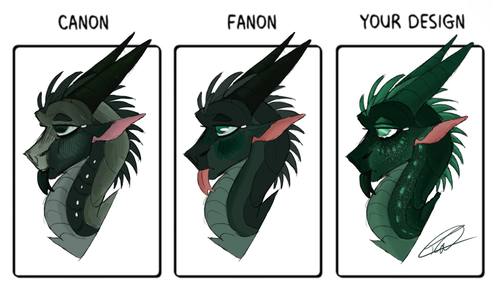 Canon vs fanon vs my design :DD