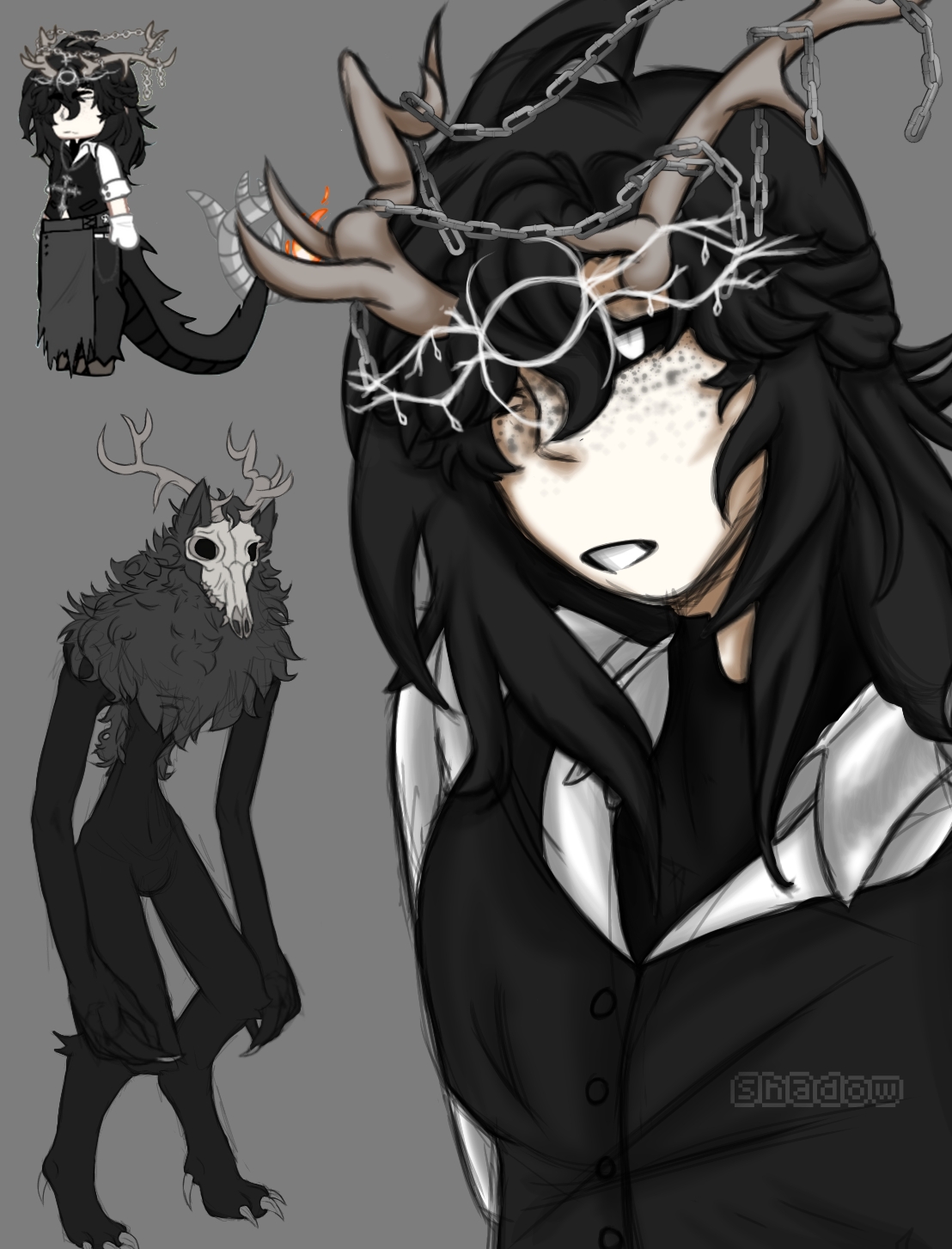 Wendigo OC! (new OC) 〔TW ON SECOND IMAGE: Pixelated blood〕 | Fandom