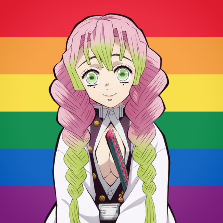 Mitsuri!  Club design, Anime fandom, Lgbt pride art