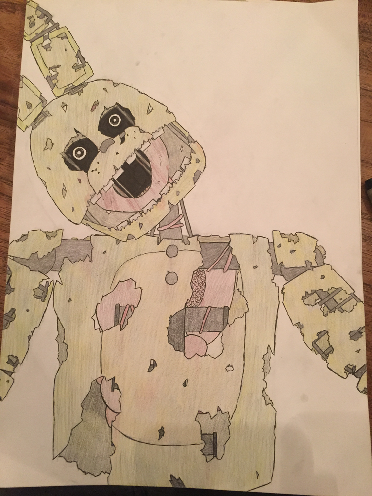 a Springtrap drawing for you springtrap fans! : r/fivenightsatfreddys