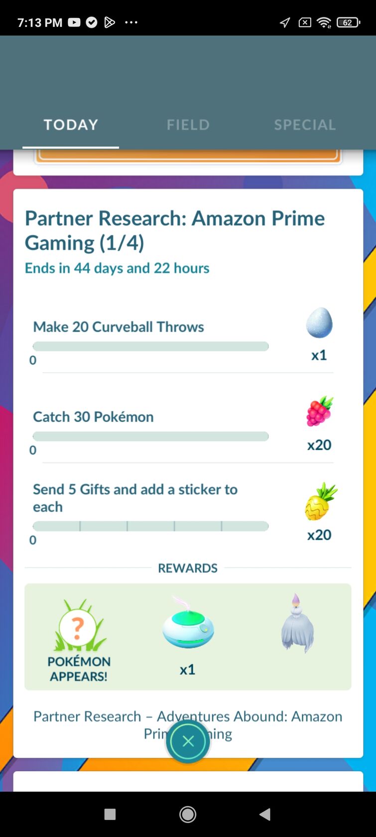 Pokémon Go  Prime Gaming: all Research tasks - Video Games